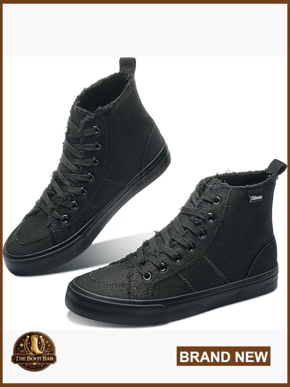 High Top Canvas Sneakers Mid Calf Lace Up Fashion Sneakers Casual